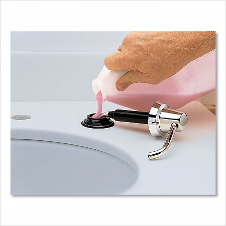 Contura Lavatory-Mounted Soap Dispenser, 34 oz, 3.31 x 4 x 17.63, Chrome/Stainless Steel (822)