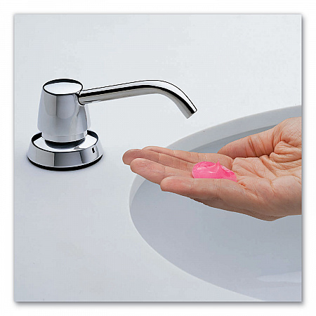 Contura Lavatory-Mounted Soap Dispenser, 34 oz, 3.31 x 4 x 17.63, Chrome/Stainless Steel (822)