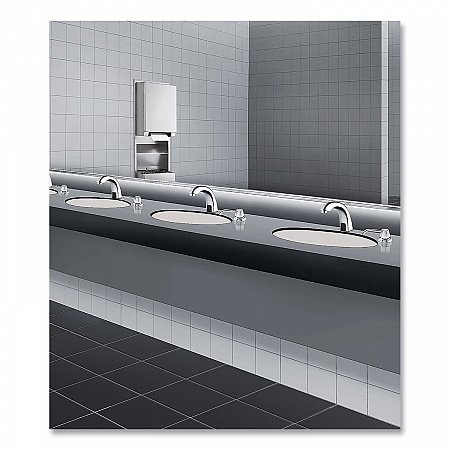 Contura Lavatory-Mounted Soap Dispenser, 34 oz, 3.31 x 4 x 17.63, Chrome/Stainless Steel (822)