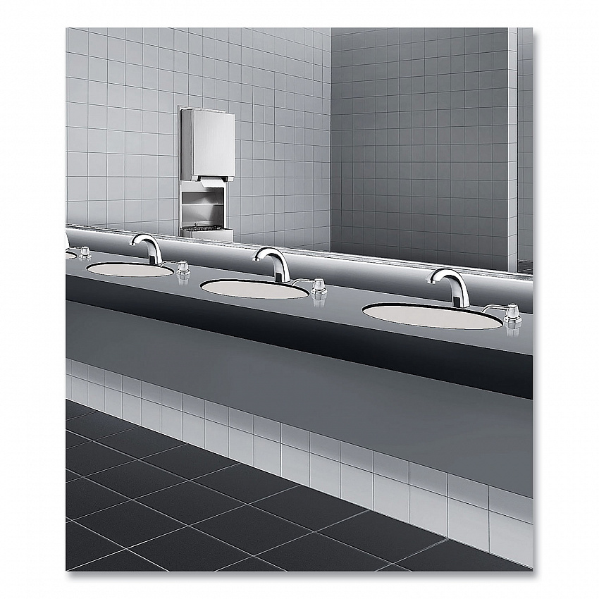 Contura Lavatory-Mounted Soap Dispenser, 34 oz, 3.31 x 4 x 17.63, Chrome/Stainless Steel (822)