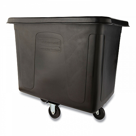 Cube Truck, 12 cu ft, 400 lb Capacity, Medium-Density Polyethylene/Metal Frame, Black (461200BLA)