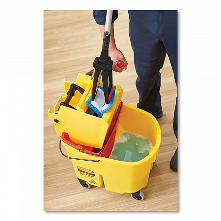 WaveBrake 2.0 Bucket/Wringer Combos, Side-Press, 35 qt, Plastic, Yellow (FG758088YEL)