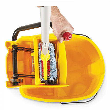 WaveBrake 2.0 Bucket/Wringer Combos, Side-Press, 35 qt, Plastic, Yellow (FG758088YEL)