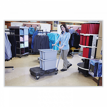 Triple Trolley Platform Truck with Angled-Loop Handle, 500 lb Capacity, 20.5 x 32.5 x 35, Black (4401BLA)