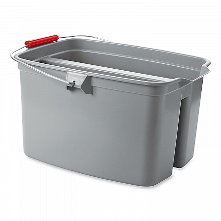 Double Utility Pail, 17 qt, Plastic, Gray (2617GRA)