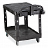 Flat Shelf Utility Cart, Plastic, 2 Shelves, 500 lb Capacity, 19.19