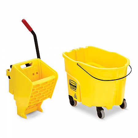 WaveBrake 2.0 Bucket/Wringer Combos, Side-Press, 35 qt, Plastic, Yellow (FG758088YEL)