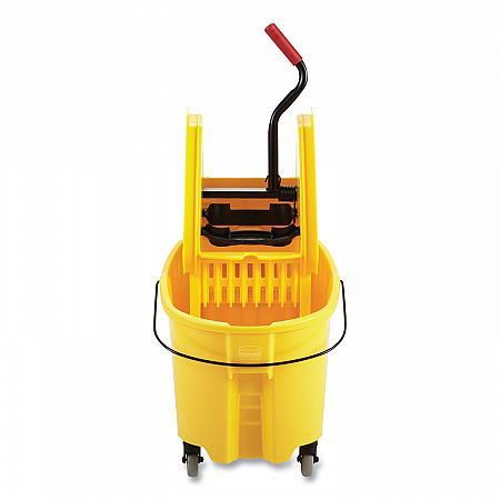 WaveBrake 2.0 Bucket/Wringer Combos, Down-Press, 35 qt, Plastic, Yellow (FG757788YEL)