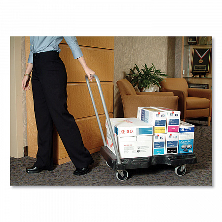 Triple Trolley Platform Truck with Angled-Loop Handle, 500 lb Capacity, 20.5 x 32.5 x 35, Black (4401BLA)
