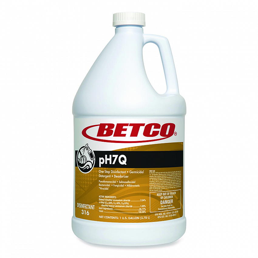 pH7Q Neutral Disinfectant, Lemon Scent, 1 gal Bottle, 4/Carton (3160400)