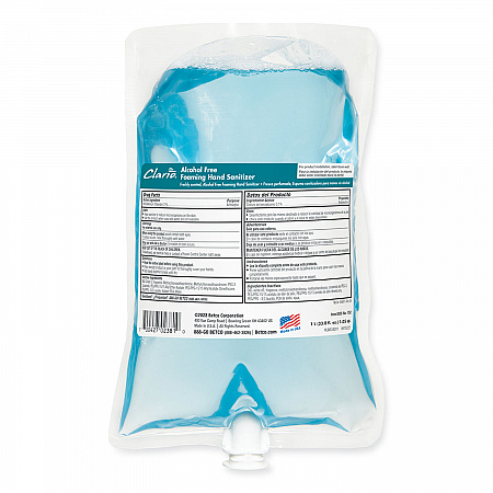 Clario Alcohol Free Foaming Hand Sanitizer, 1,000 mL Bag, Fresh Scent, 6/Carton (7522900)