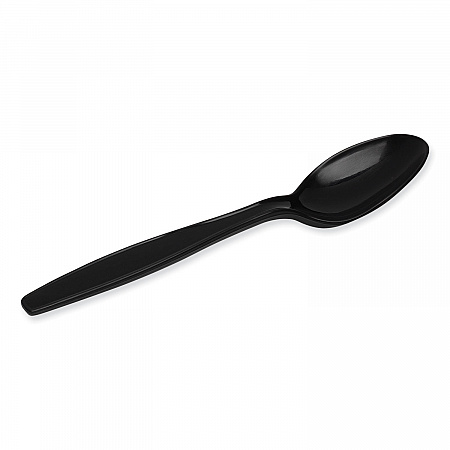 Individually Wrapped Heavyweight Spoons, Plastic, Black, 1,000/Carton (PTH53C)