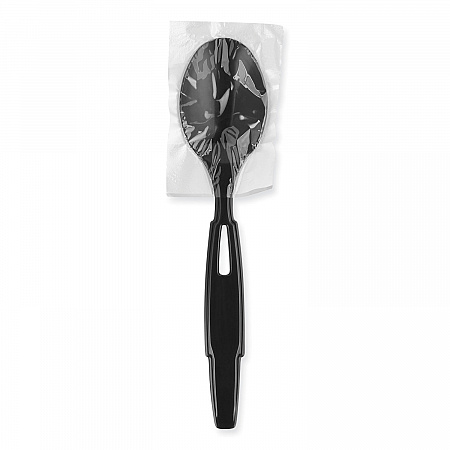 SmartStock Wrapped Heavyweight Cutlery Refill, Spoon, Plastic, Black, 960/Carton (SSWPT5)
