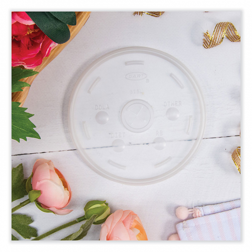Lids for Foam Cups and Containers, Fits 32 oz/44 oz/60 oz Hot Cups, Plastic, Translucent, 1,000/Carton (32SL1)