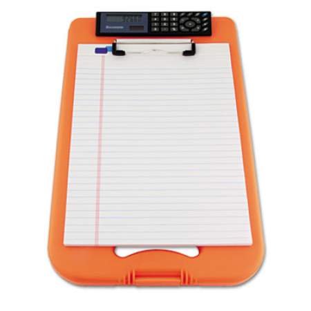 Saunders DeskMate II w/Calculator, 0.5" Clip Capactity, 8.5 x 11 Sheets, Hi-Vis Orange (00543)