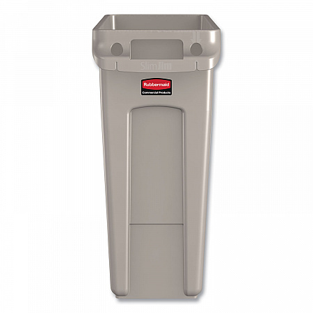 Slim Jim with Venting Channels, 16 gal, Plastic, Beige, 4/Carton (1971259CT)