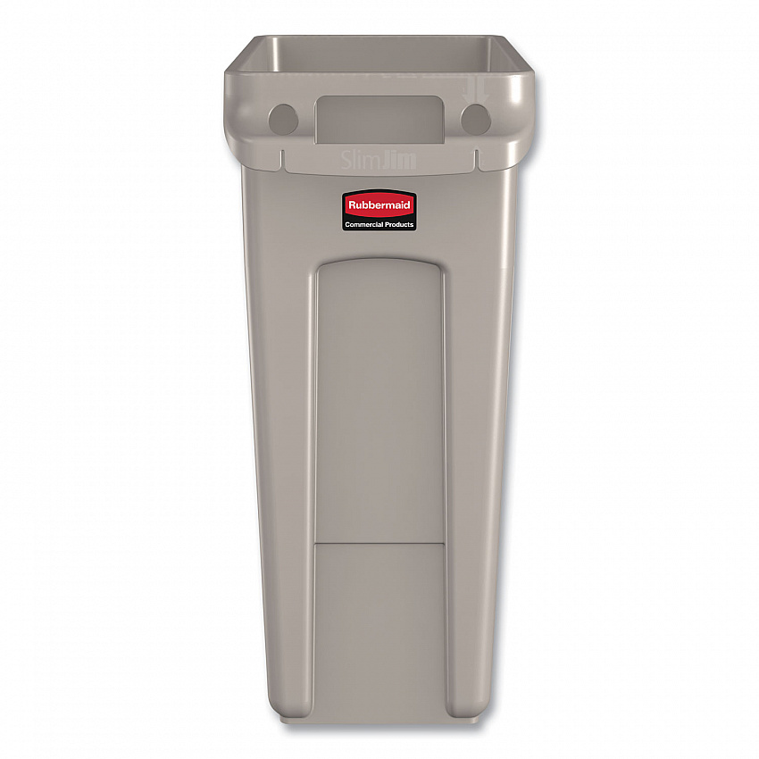Slim Jim with Venting Channels, 16 gal, Plastic, Beige, 4/Carton (1971259CT)