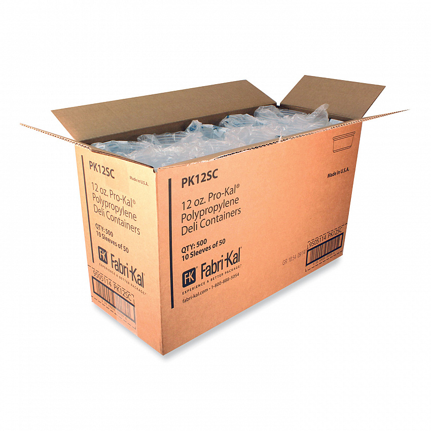 Microwavable Deli Containers, 12 oz, 4.6" Diameter x 2.3" h, Clear, Plastic, 500/Carton (PK12SC)