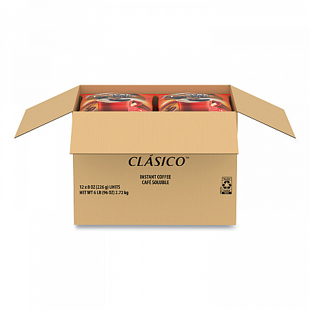 Clasico Dark Roast Instant Coffee, 8 oz, 12/Carton (70948CT)