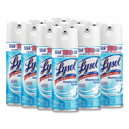 Disinfectant Spray, Crisp Linen Scent, 12.5 oz Aerosol Spray (74186EA)