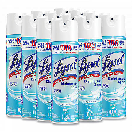 Disinfectant Spray, Crisp Linen Scent, 19 oz Aerosol Spray (79329)