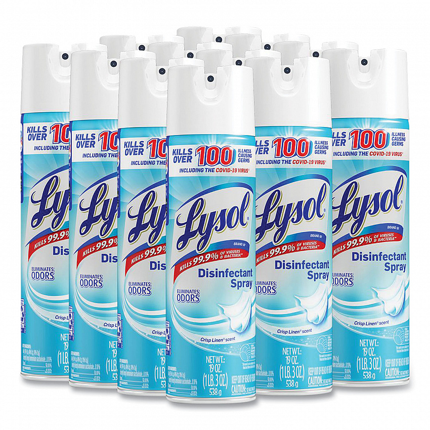 Disinfectant Spray, Crisp Linen Scent, 19 oz Aerosol Spray (79329)