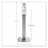 MESSENGER ES6 Floor Stand with Dispenser, 1,200 mL, 13.16 x 16.63 x 51.57, Silver/White (7306DSSLV)