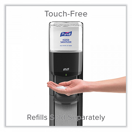 MESSENGER ES6 Graphite Panel Floor Stand with Dispenser, 1,200 mL, 16.75 x 6 x 40, Graphite/Silver (7316DSSLV)
