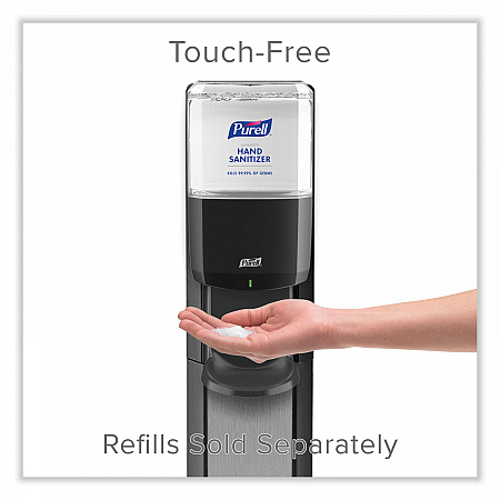 MESSENGER ES8 Silver Panel Floor Stand with Dispenser, 1,200 mL, 16.75 x 6 x 40, Silver/Graphite (7318DSSLV)