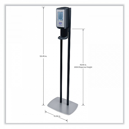 CS6 Hand Sanitizer Floor Stand with Dispenser, 1,200 mL, 13.5 x 5 x 28.5, Graphite/Silver (7416DS)