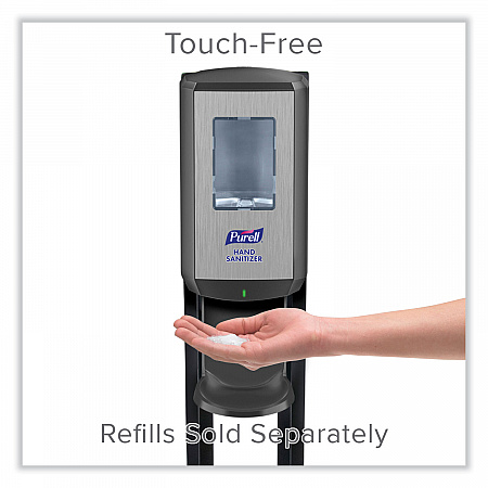 CS6 Hand Sanitizer Floor Stand with Dispenser, 1,200 mL, 13.5 x 5 x 28.5, Graphite/Silver (7416DS)