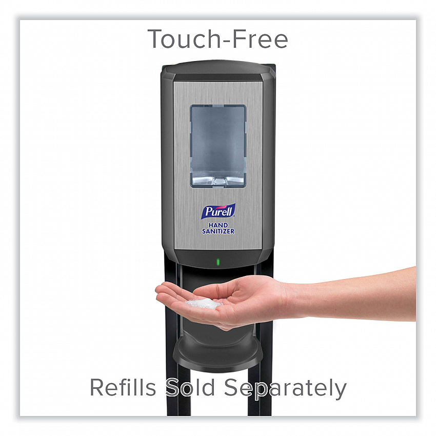 CS6 Hand Sanitizer Floor Stand with Dispenser, 1,200 mL, 13.5 x 5 x 28.5, Graphite/Silver (7416DS)