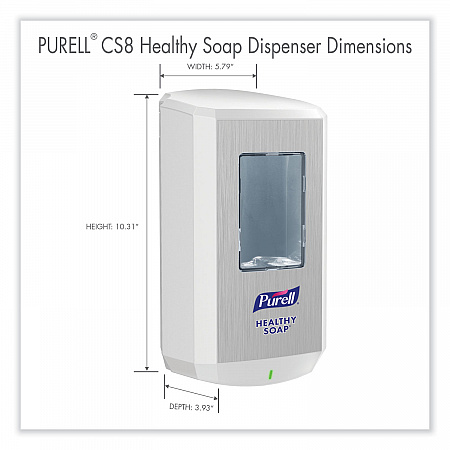 CS8 Soap Dispenser, 1,200 mL, 5.79 x 3.93 x 10.31, White (783001)