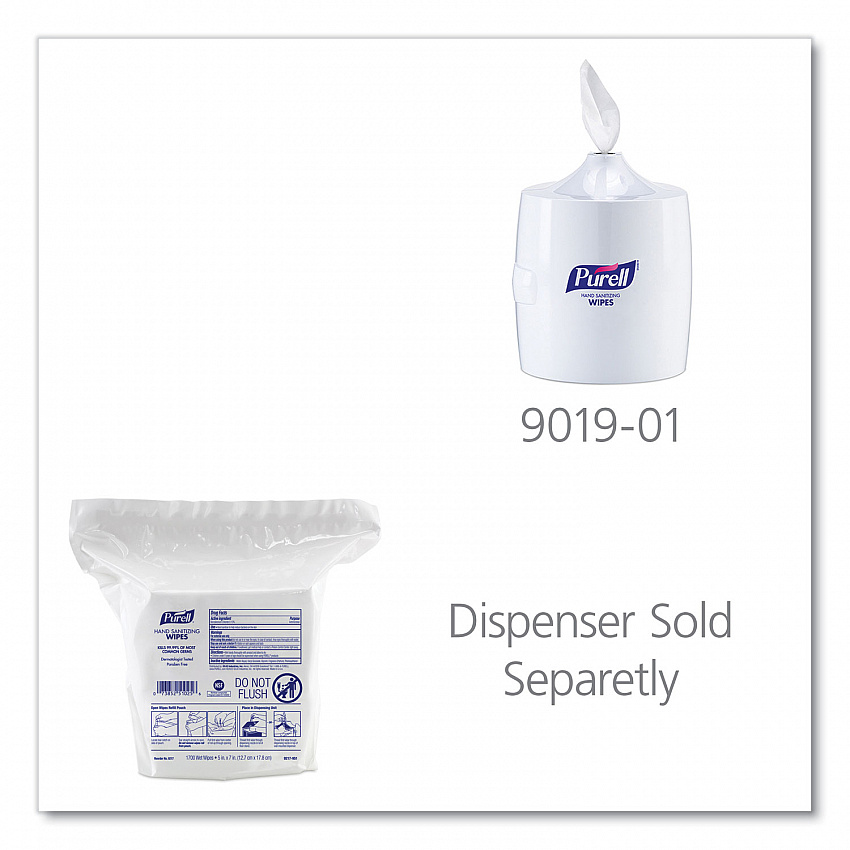 Hand Sanitizing Wipes, 3-Ply, 8.25 x 14.06, Fresh Citrus Scent, White, 1,700 Wipes/Pouch, 2 Pouches/Carton (921702)