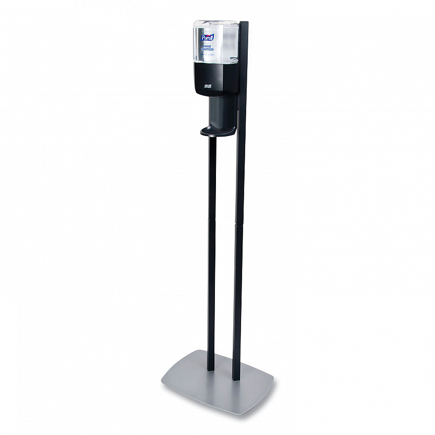 ES8 Hand Sanitizer Floor Stand with Dispenser, 1,200 mL, 13.5 x 5 x 28.5, Graphite/Silver (7218DS)