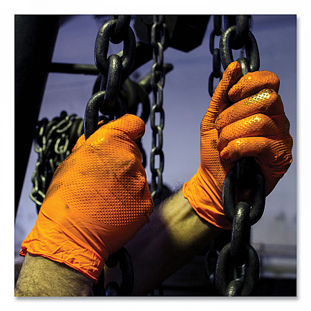 Heavy-Duty Industrial Nitrile Gloves, Powder-Free, Medium, 8 mil Thick, 9.5