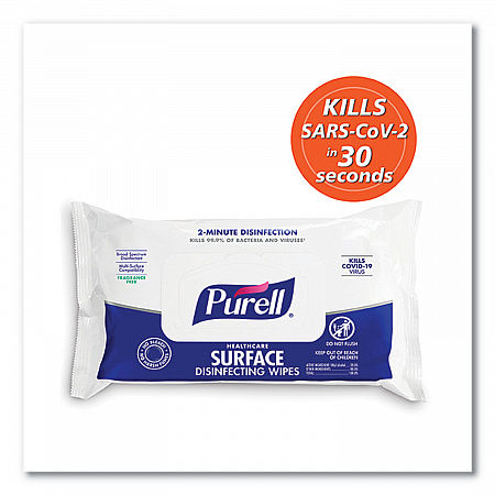 Healthcare Surface Disinfecting Wipes, 1-Ply, 7 x 10, Unscented, White, 72/Pack (937012)