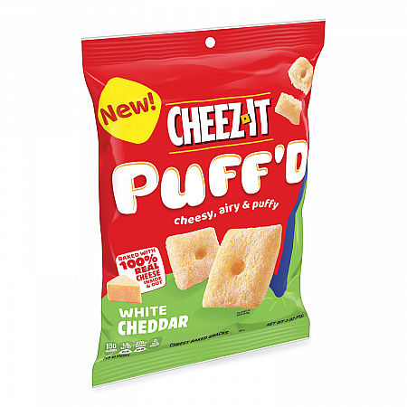 Puff'd Crackers, White Cheddar, 3 oz Bag, 6/Carton (00024)