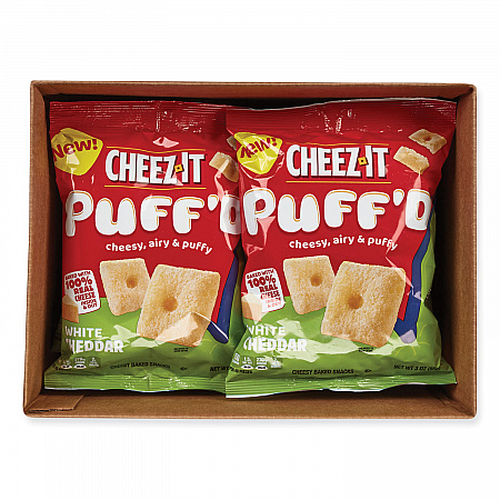 Puff'd Crackers, White Cheddar, 3 oz Bag, 6/Carton (00024)