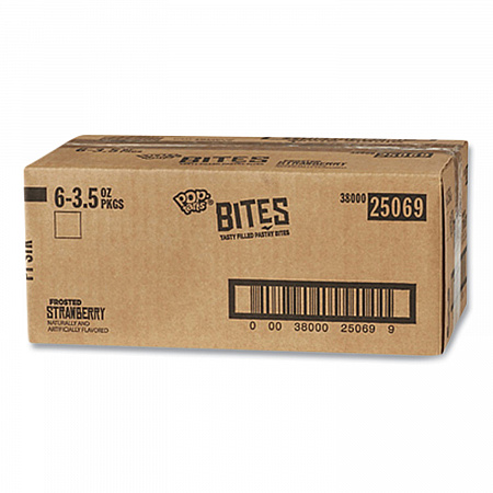 Pop Tarts Bites, Frosted Strawberry, 3.5 oz Bag, 6/Carton (25069)