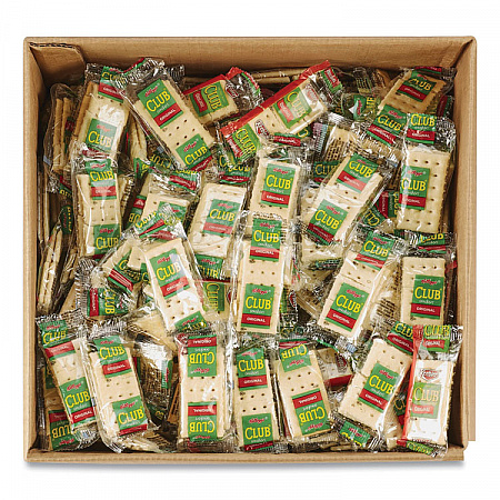 Club Original Crackers, 0.25 oz Individually Wrapped, 2/Pack, 500 Packs/Carton (033451)