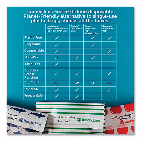 Peel and Seal Sandwich Bag with Closure Strip, 6.3