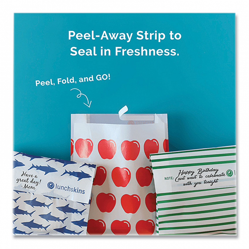 Paper Sandwich Bag, XL Sandwich, 7.1" x 2" x 9.4", Green Stripes/White, 50/Box (865772000494)