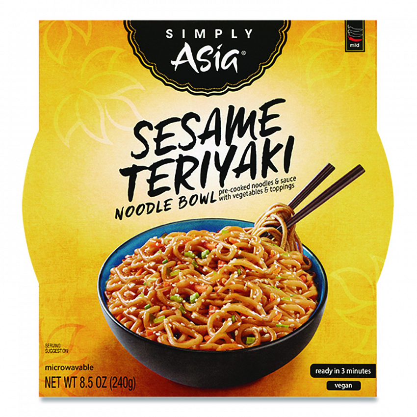 Simply Asia Sesame Teriyaki Noodle Bowl, 8.5 oz Bowl, 6/Carton (THA00086)
