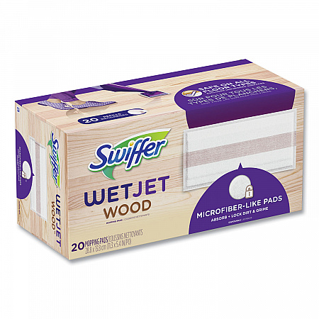 WetJet System Wood Mopping Pad, 5.4 x 11.3, White, 20/Pack (76563)