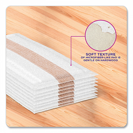 WetJet System Wood Mopping Pad, 5.4 x 11.3, White, 20/Pack (76563)