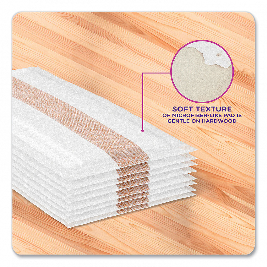 WetJet System Wood Mopping Pad, 5.4 x 11.3, White, 20/Pack (76563)