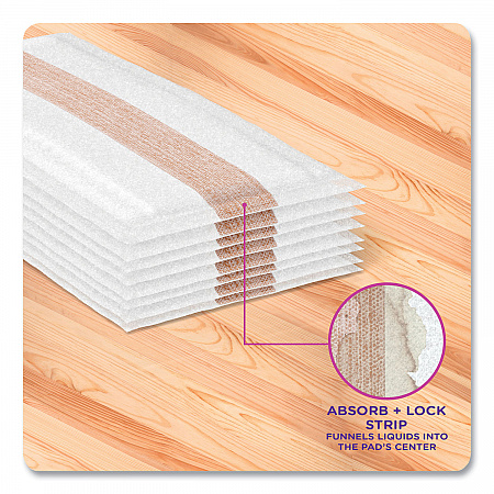 WetJet System Wood Mopping Pad, 5.4 x 11.3, White, 20/Pack (76563)