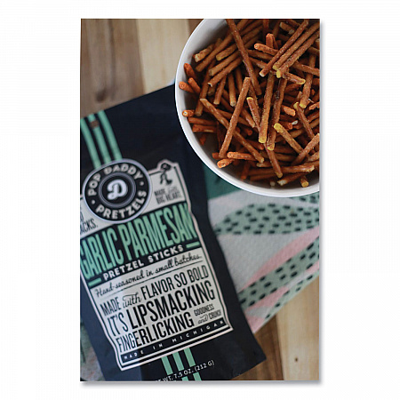 Garlic Parmesan Pretzel Sticks, 3 oz Bag, 15/Carton (00557)