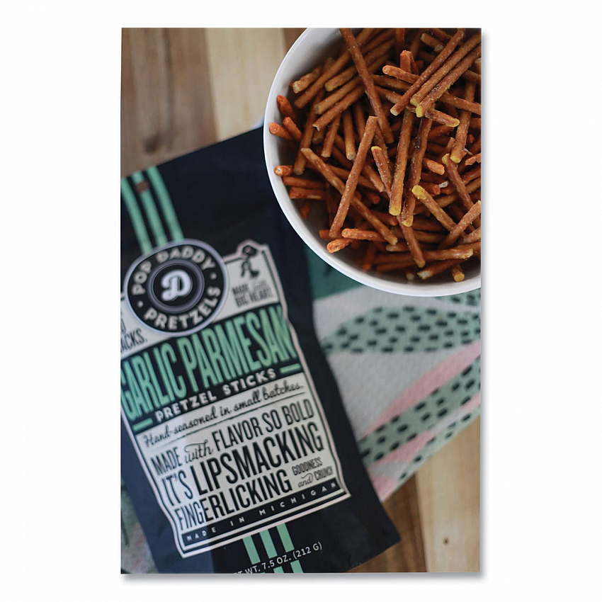 Garlic Parmesan Pretzel Sticks, 3 oz Bag, 15/Carton (00557)